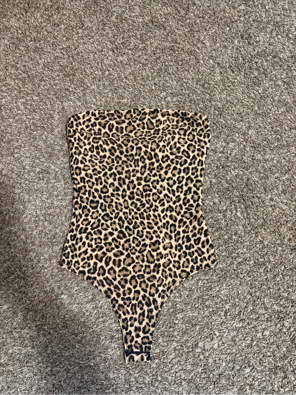 T.J.Maxx Leopard Print Strapless Bodysuit - Tan & Black